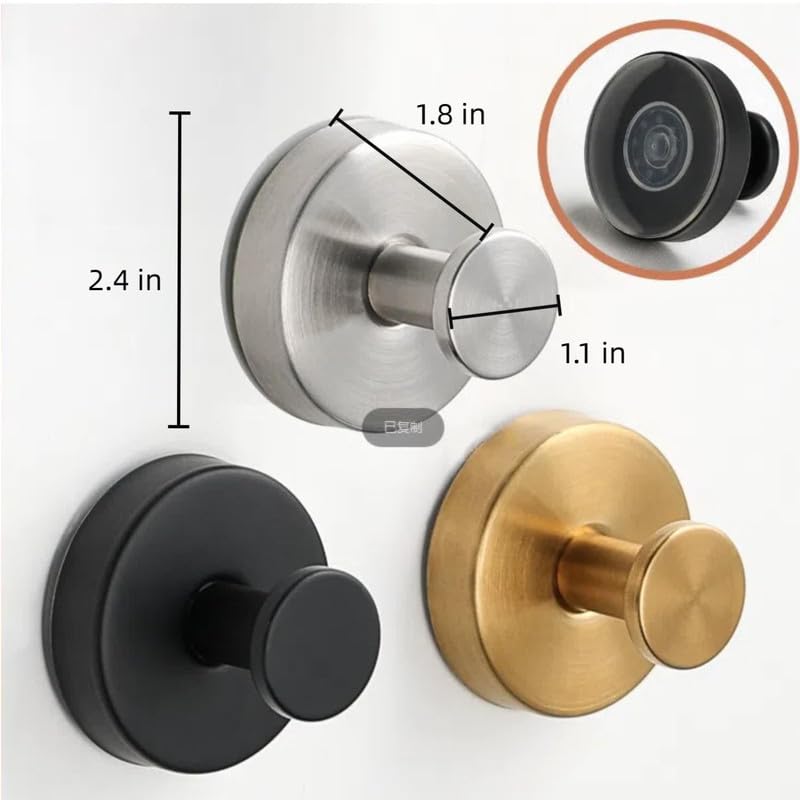 PUSKIU Suction Cup Hooks for Showers, 2024 Upgrade Luxe Hold No-Drill Hook Stainless Steel Waterproof Suction Cup Hooks for Shower Bathroom Kitchens Hanging Towels Suction Cup Hooks