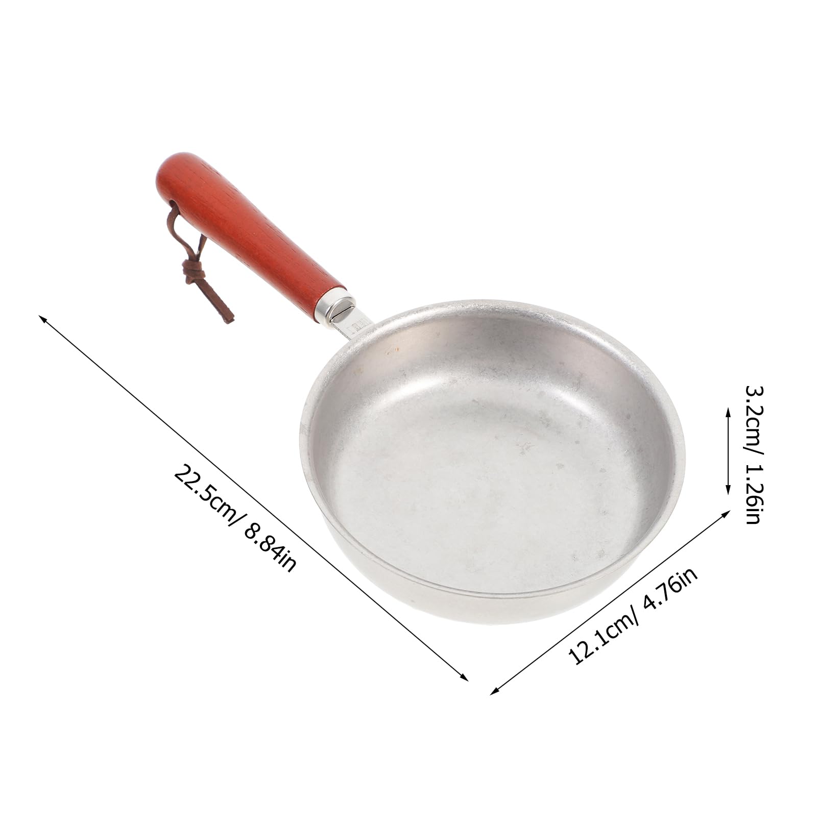 Amosfun Mini Egg Frying Pan 5 Inch Nonstick Omelet Pan Stainless Steel Pancakes Skillet with Wooden Handle