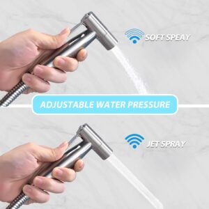 Handheld Bidet Sprayer for Toilet-Adjustable Water Pressure Control with Bidet Hose for Wash