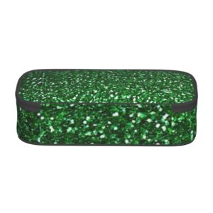 QHWLR Green Sequin Sparkle print Pencil Case Large Capacity Pen Pouch for interlayer Adults Cosmetic Bag Supplies ﻿, Black