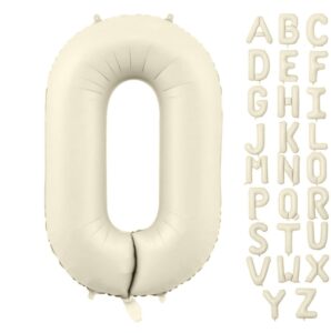 yunshangmo letter balloons 40 inch cream white alphabet balloons beige giant foil for wedding, birthday, bridal or baby shower party letter o balloon