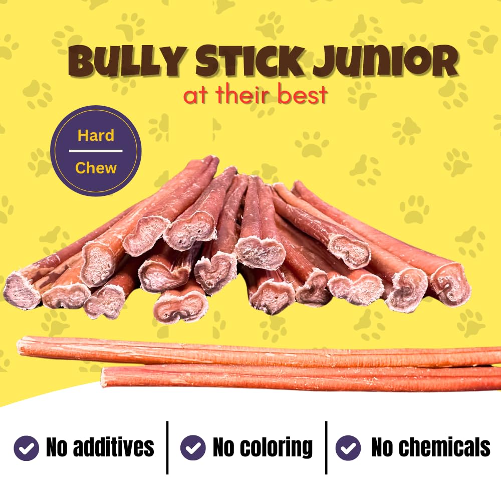 Woofley's 12 Inch Bully Sticks for Small Dogs - (15 Count) - Bully Sticks for Dogs - Safe Bully Stick Dog Chews -Easily Digestible Dog Bully Sticks