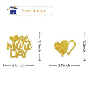 MonMon & Craft One More Day Cupcake Toppers/Wedding Rehearsal/Wedding Engagement Mr & Mrs Party Cupcake Dessert Decorations - Bridal Shower Cupcake Toppers Glitter 24 Pcs