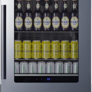 Summit 24” Built-In Beverage Center, Shallow 18” Depth, Stainless Steel - SDHG2443