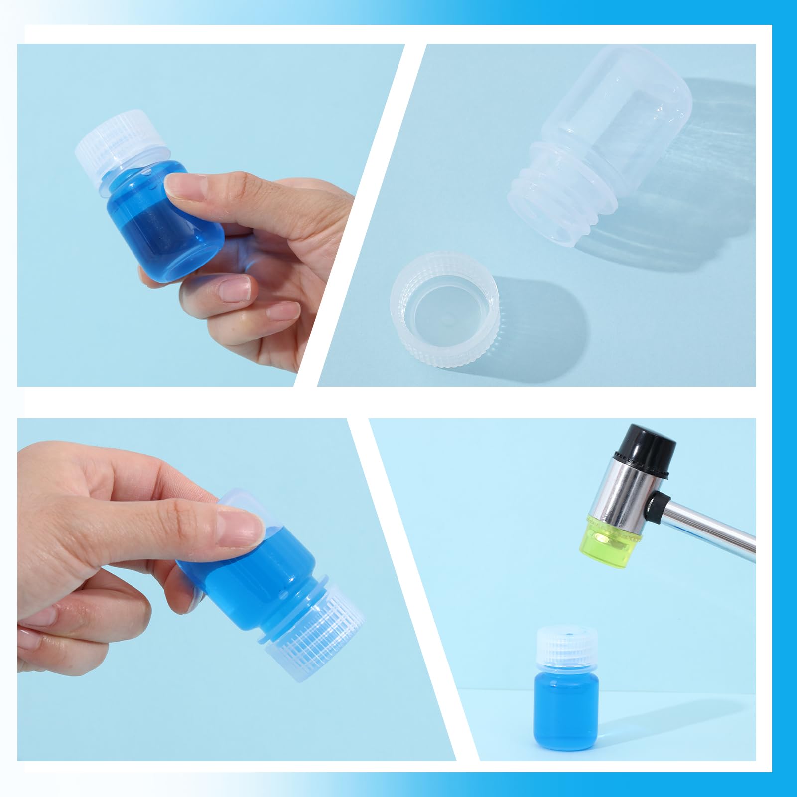 Tatuo 12 Pcs 1oz Pill Bottle Sample Bottles Polypropylene Wide Mouth Reagent Bottle Plastic with Screw Caps Translucent PP Sample Containers with Lid for Liquids, Laboratory, Travel, at Home