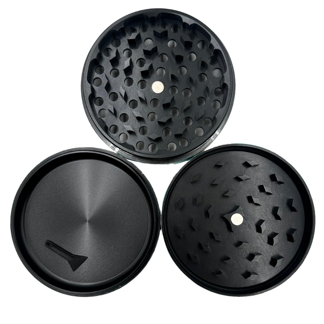 4 Inch herb grinder / 100mm spice grinder - portable size allows for you to easily grind your herbs at home or on the go. - 3 Layer Grinder is Aluminum Alloy (NO Screen Catcher)