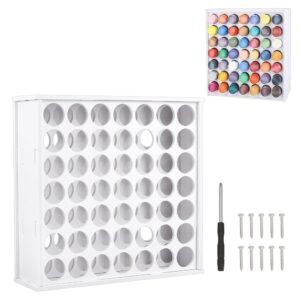 nbeads 49-hole craft paint storage organizer, 12.4x3.94x12.99 inch vertical paint rack stand plastic paint organizer stands pigment wall mounted storage rack for art supplies painting, white