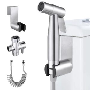 jigiu bidet sprayer for toilet handheld bidet sprayer set stainless steel spray gun and shower sprayer shattaf toilet attachment with hose easy to install for feminine, baby cloth, diaper, pet or car