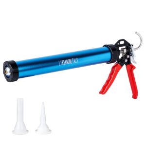 three bearing energy-saving blue aluminum tube universal sausage glue gun, reusable to prevent dripping, 12:1 thrust, uniform thrust (one picece)