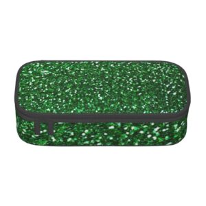 qhwlr green sequin sparkle print pencil case large capacity pen pouch for interlayer adults cosmetic bag supplies ﻿, black