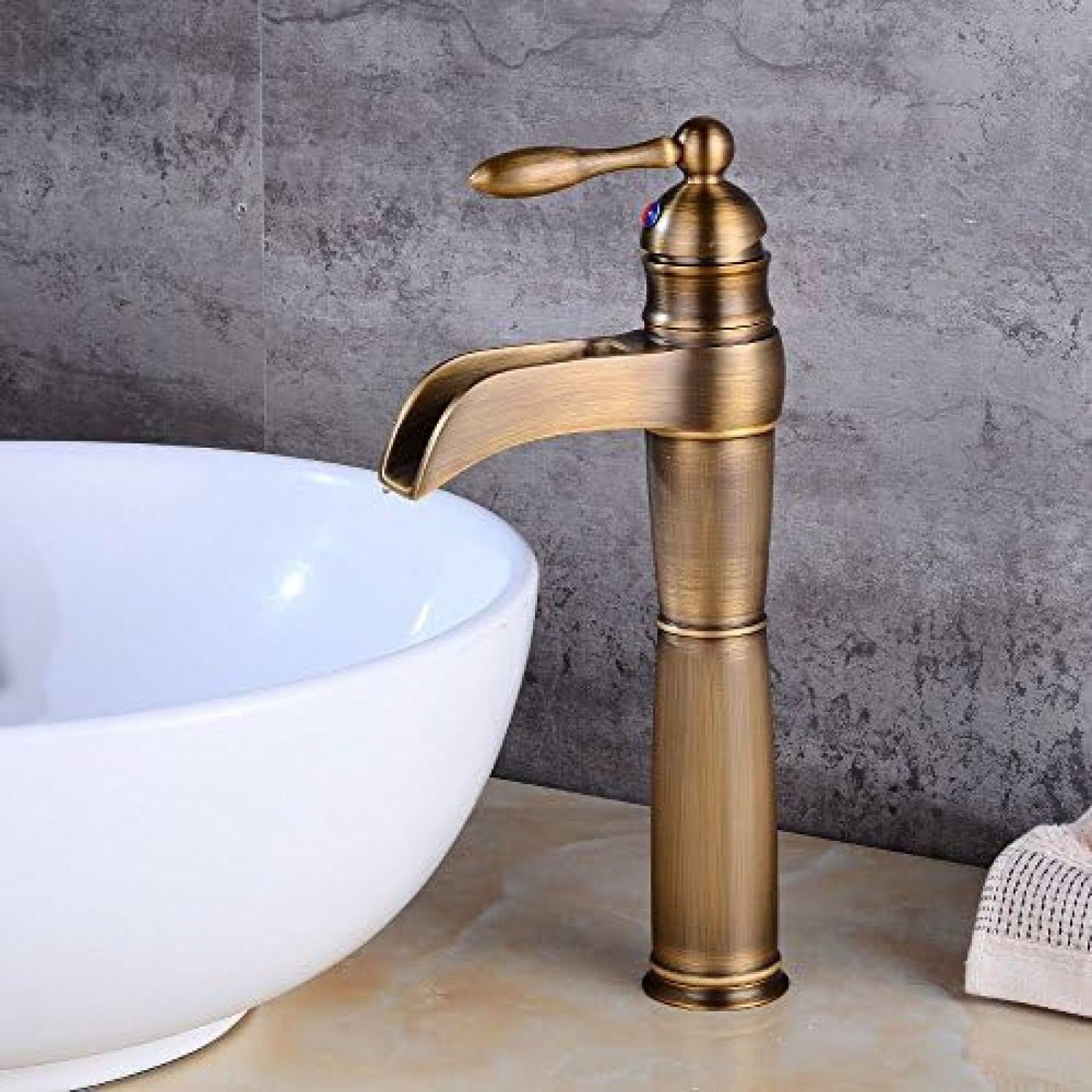 Kitchen & Bath Fixtures Taps Faucet,EuropUPC Waterfall Faucet Bathroom Heightening above Counter Basin Faucet Wash Basin Hot and Cold Water Faucet Mixer Tap Faucet