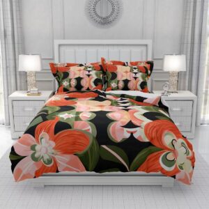 diuudi vintage floral duvet cover queen size 3d printed colorful flowers duvet cover set quilt cover 3pcs comforter cover with 2 pillow shams