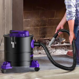 VANPORE Ash Vacuum for Pellet Stoves: 5.2 Gallon Fireplace Ash Vac with 1200w Powerful Suction & Wheeled Base - Ash Vacuum Cleaner for Fireplaces, Pellet Grill, Wood Stove, Fire Pits