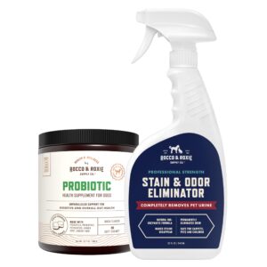 rocco & roxie pet stain & odor eliminator & dog probiotic supplement bundle