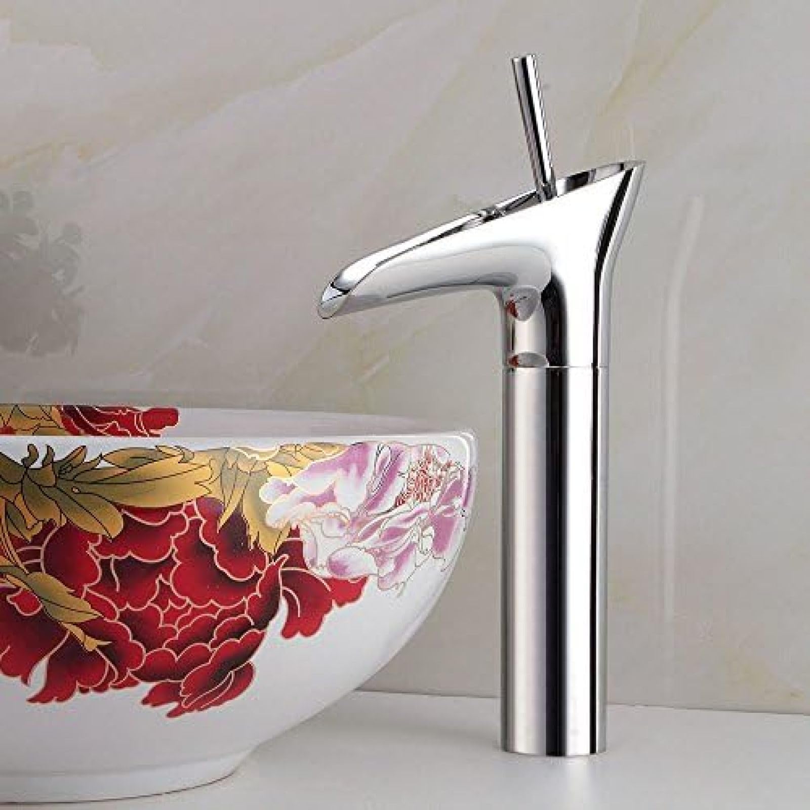 HOONWEAR Kitchen & Bath Fixtures Taps Faucet, EuropUPC Retro Hot and Cold Faucet Copper Waterfall Basin Faucet Bathroom Wash Basin Faucet Mixer Tap Faucet, CF001