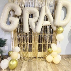 YUNSHANGMO Letter balloons 40 Inch Cream White Alphabet Balloons Beige Giant Foil for Wedding, Birthday, Bridal or Baby Shower Party Letter O Balloon