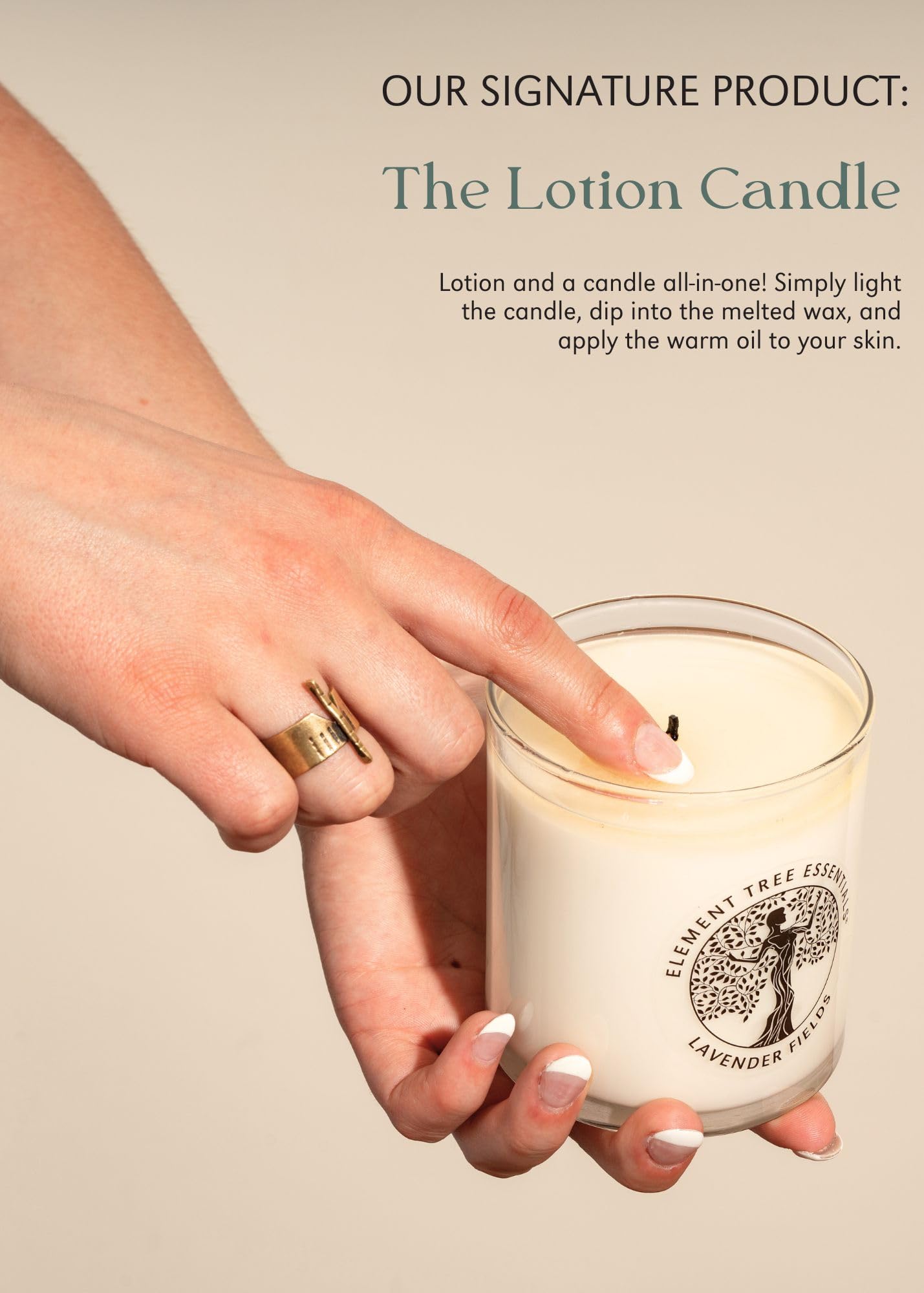 Element Tree Essentials Premium Lotion Candle: Downtown Asheville, White