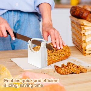 ZiChengXin Bread Slicer for Homemade Bread, Compact Bread Slicing Guide 3 Sizes Bread Loaf Slicer Thin Bread Cutter, Foldable Plastic Bread Slicer Machine, Manual Bread Slicer for Kitchen