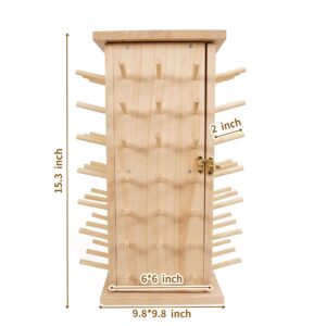 360° Fully Rotating Wooden Thread Holder，Embroidery Thread Organizer，Thread Rack for Sewing with 84 Spools，Thread Braiding Holder Storage for Quilting, Embroidery，Hair-braiding and Jewelry