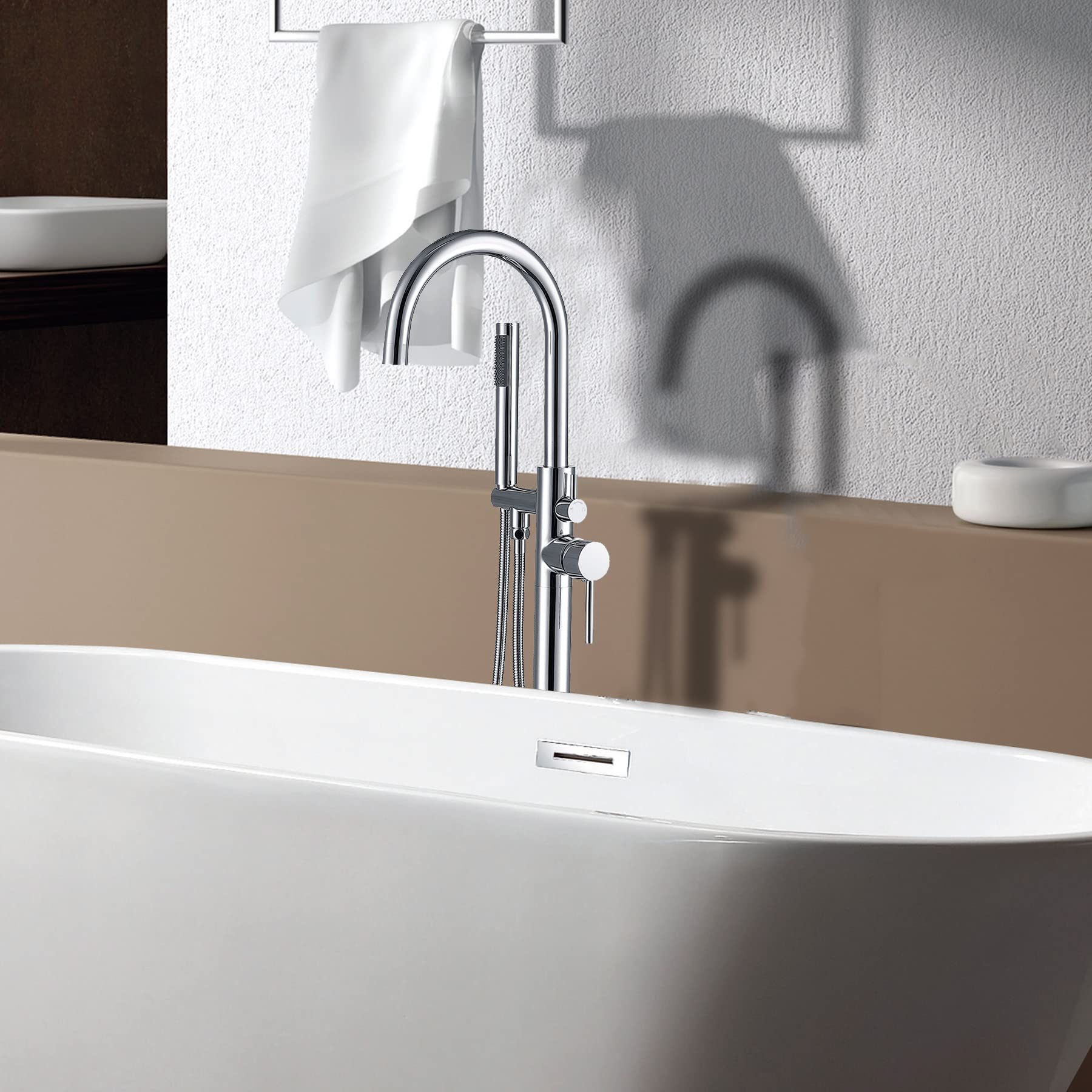 Freestanding Bathtub Faucet with Hand Shower