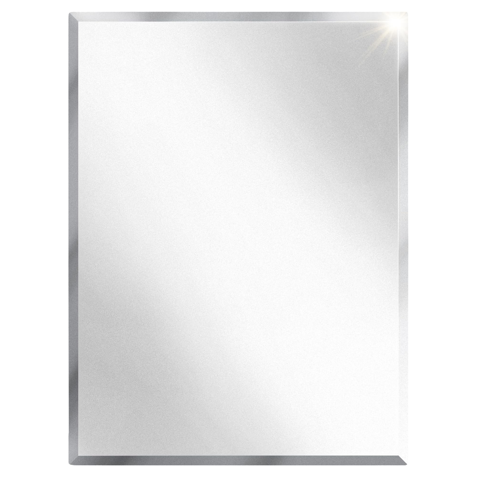 RecPro RV Bathroom Medicine Cabinet | 16” W x 22” H | Two Shelves | Frameless Polished Edge Mirror | Made in USA | White