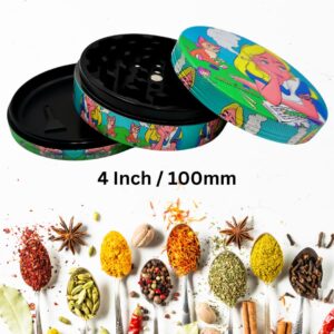 4 Inch herb grinder / 100mm spice grinder - portable size allows for you to easily grind your herbs at home or on the go. - 3 Layer Grinder is Aluminum Alloy (NO Screen Catcher)