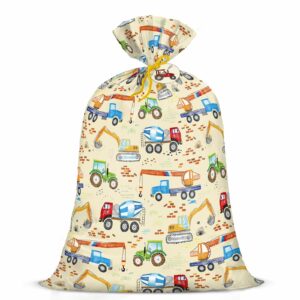 loveinside extra large plastic gift bag, children's cartoon car excavator gift bag, specially set for birthday parties and holidays - 56" x36, 1 pcs - truck