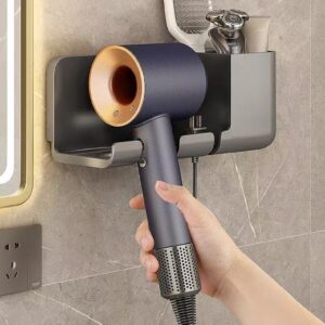 ZCYJHOT Hair Dryer Holder Wall Mounted, Self Adhesive Hair Dryer organizer Wall Mount, Blow Dryer Holder for Dyson Supersonic, Hair Dryer Stand for Bathroom