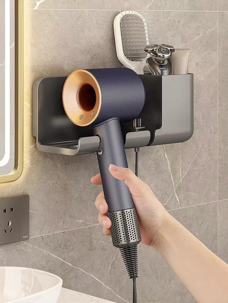 ZCYJHOT Hair Dryer Holder Wall Mounted, Self Adhesive Hair Dryer organizer Wall Mount, Blow Dryer Holder for Dyson Supersonic, Hair Dryer Stand for Bathroom