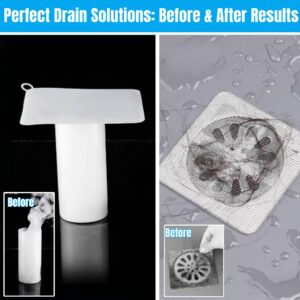 50 Pcs Shower Drain Hair Catcher Disposable, 4" X 4" Shower Drain Cover Mesh Stickers Easy to Install and Clean Suit for Bathtub, Bathroom, Kitchen and Laundry