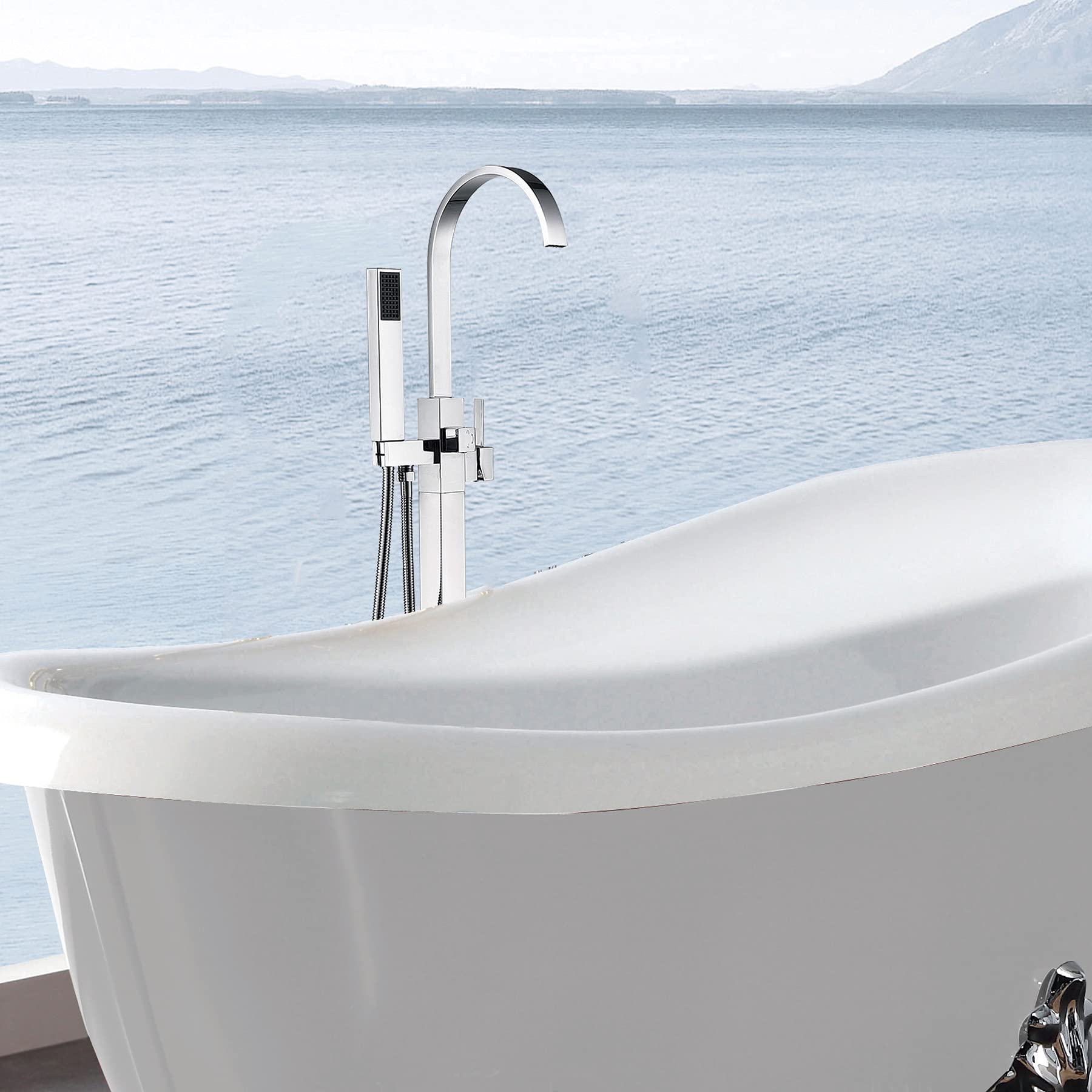 Freestanding Bathtub Faucet with Hand Shower