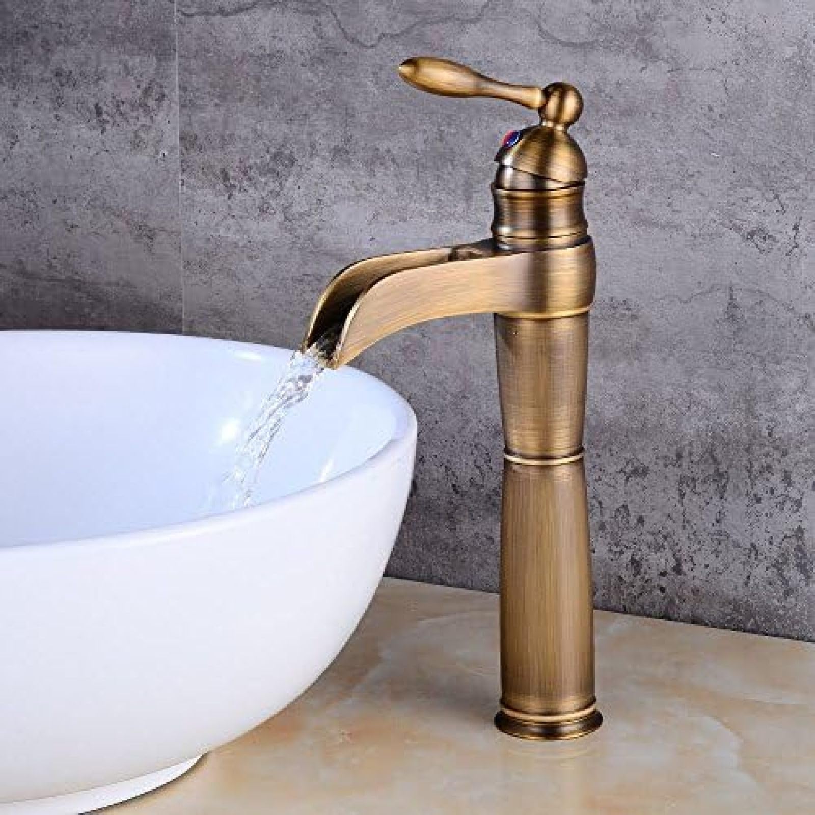 Kitchen & Bath Fixtures Taps Faucet,EuropUPC Waterfall Faucet Bathroom Heightening above Counter Basin Faucet Wash Basin Hot and Cold Water Faucet Mixer Tap Faucet