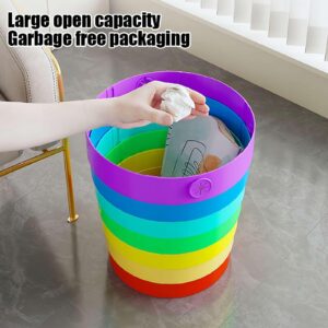 Foldable Waste Bin for Kitchen,Folding Rainbow Trash Can for Kitchen,Portable Garbage Countertop Waste Bin for Camping Travel