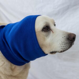 FDANDADE Quiet Ears for Dogs，Dog Hematoma Ear Wrap for Dogs Anxiety Relief – Noise Canceling for Fireworks, Thunderstorms, Pet Grooming & Force Drying(Blue M)