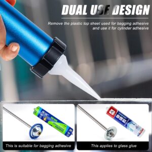 Three bearing energy-saving blue aluminum tube universal sausage glue gun, reusable to prevent dripping, 12:1 thrust, uniform thrust (one picece)