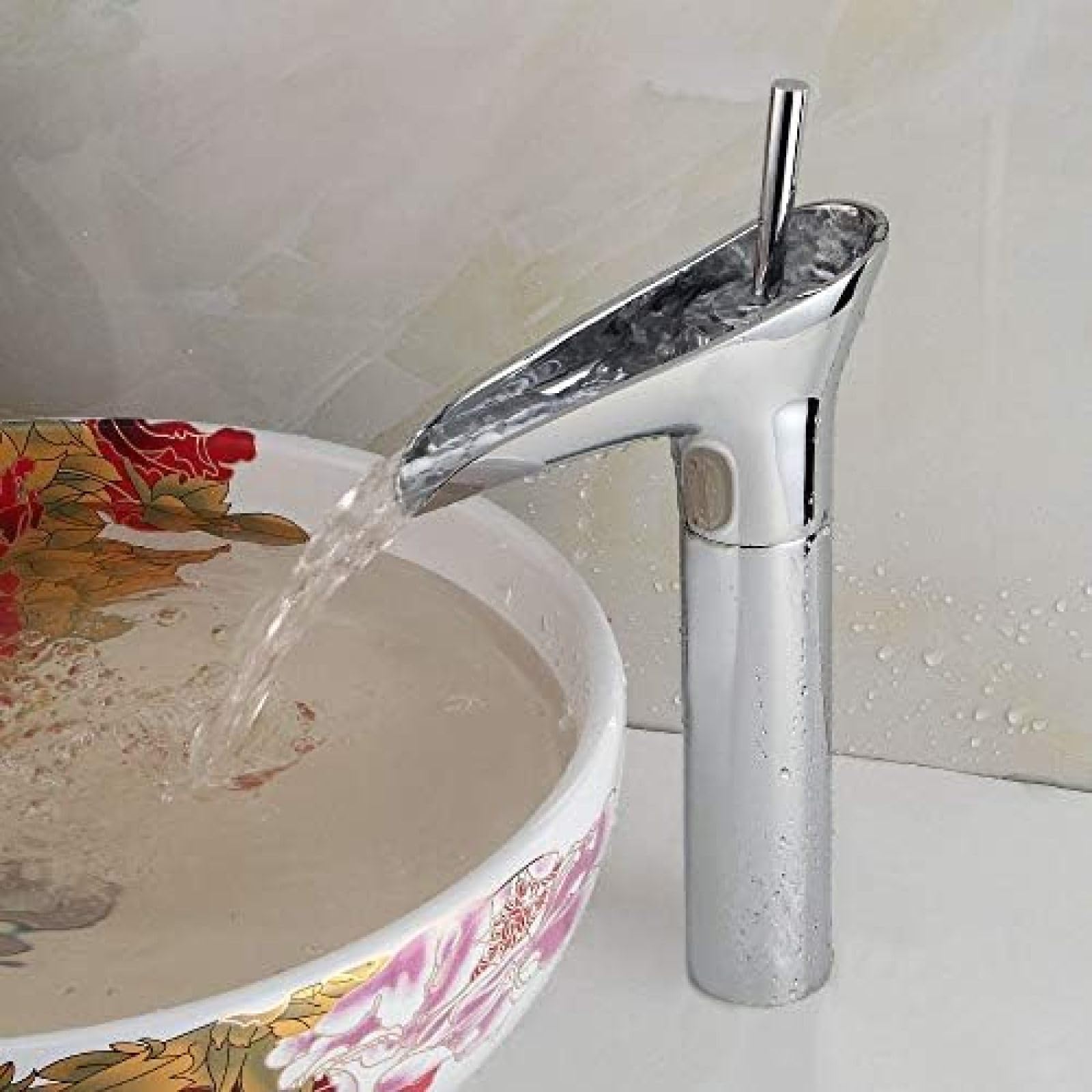 HOONWEAR Kitchen & Bath Fixtures Taps Faucet, EuropUPC Retro Hot and Cold Faucet Copper Waterfall Basin Faucet Bathroom Wash Basin Faucet Mixer Tap Faucet, CF001