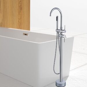 freestanding bathtub faucet with hand shower