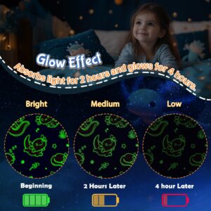 Glow in The Dark Axolotl Blankets,Throw Blanket Toys Gifts for 3 4 5 6 7 8 9 10 Years Old Kids Boys Girls,Soft Cute Glowing Blanket Present for Birthday Christmas Easter Valentines, 60"x50"