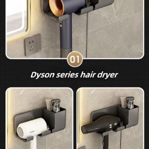 ZCYJHOT Hair Dryer Holder Wall Mounted, Self Adhesive Hair Dryer organizer Wall Mount, Blow Dryer Holder for Dyson Supersonic, Hair Dryer Stand for Bathroom