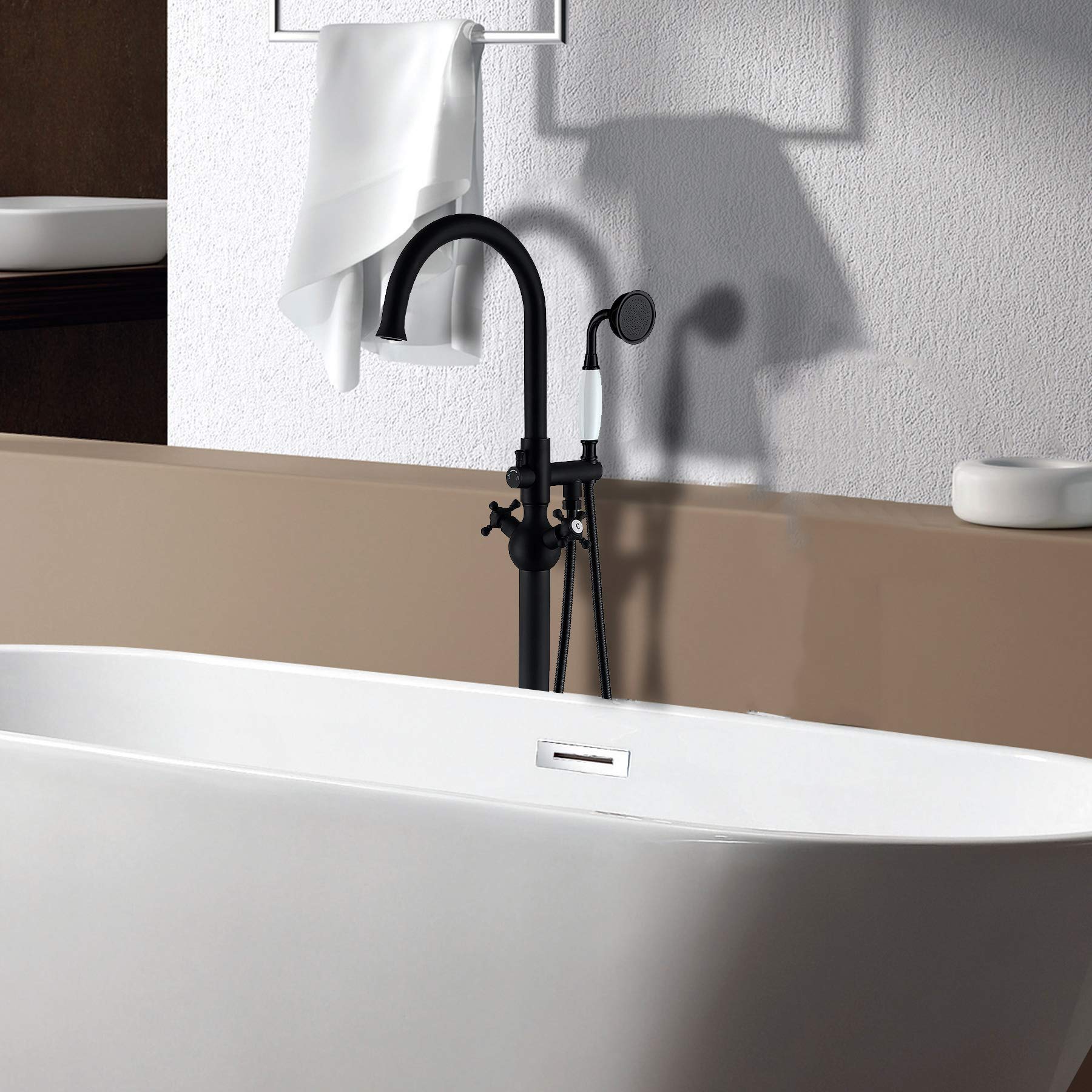 Freestanding Bathtub Faucet with Hand Shower