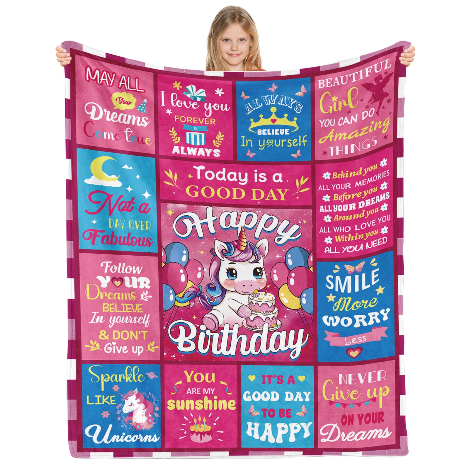 HEIFAM Daughter Birthday Gifts from Mom/Dad, Birthday Gifts for Daughter, Birthday Gift for Daughter, Happy Birthday Daughter Gift Ideas for Girls, 40''x50''