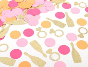 veuve before vows confetti party decor - rendez bridal shower photo props,diamond champagne pink rose red orange round confetti perfect for any event