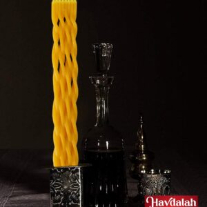 Ner Mitzvah Havdalah Candle DRIPLESS Braided Beeswax - Non-Drip - 12" Drip-Free Hand Dipped Bees Wax Braided Multi Wick Candle