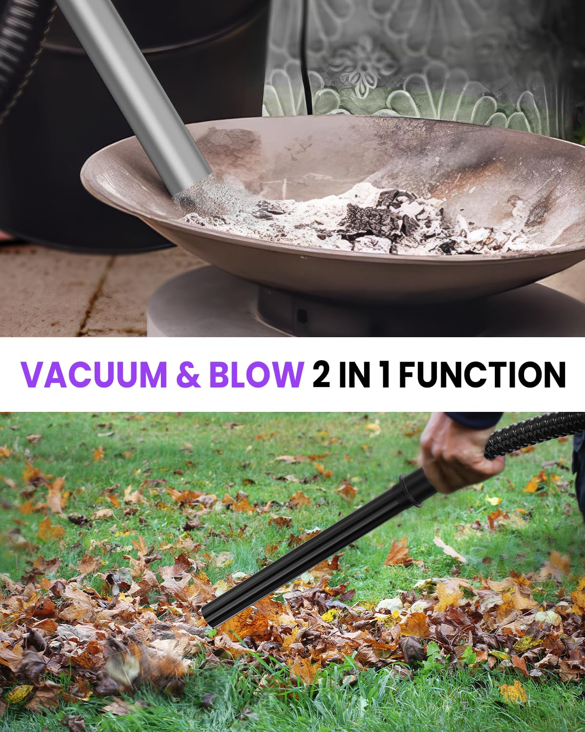 VANPORE Ash Vacuum for Pellet Stoves: 5.2 Gallon Fireplace Ash Vac with 1200w Powerful Suction & Wheeled Base - Ash Vacuum Cleaner for Fireplaces, Pellet Grill, Wood Stove, Fire Pits