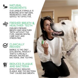 Barkle Dog Teeth Cleaning Gel | Best Dog Tooth Brushing Kit | Vet Reviewed to Eliminate Plaque, Tartar & Bad Breath | Toothpaste Replacement | Dog Breath Freshener | Free Finger Brush (Mint - 60 Days)