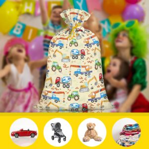 Loveinside Extra Large Plastic Gift Bag, Children's Cartoon Car Excavator Gift Bag, Specially Set for Birthday Parties and Holidays - 56" x36, 1 Pcs - Truck