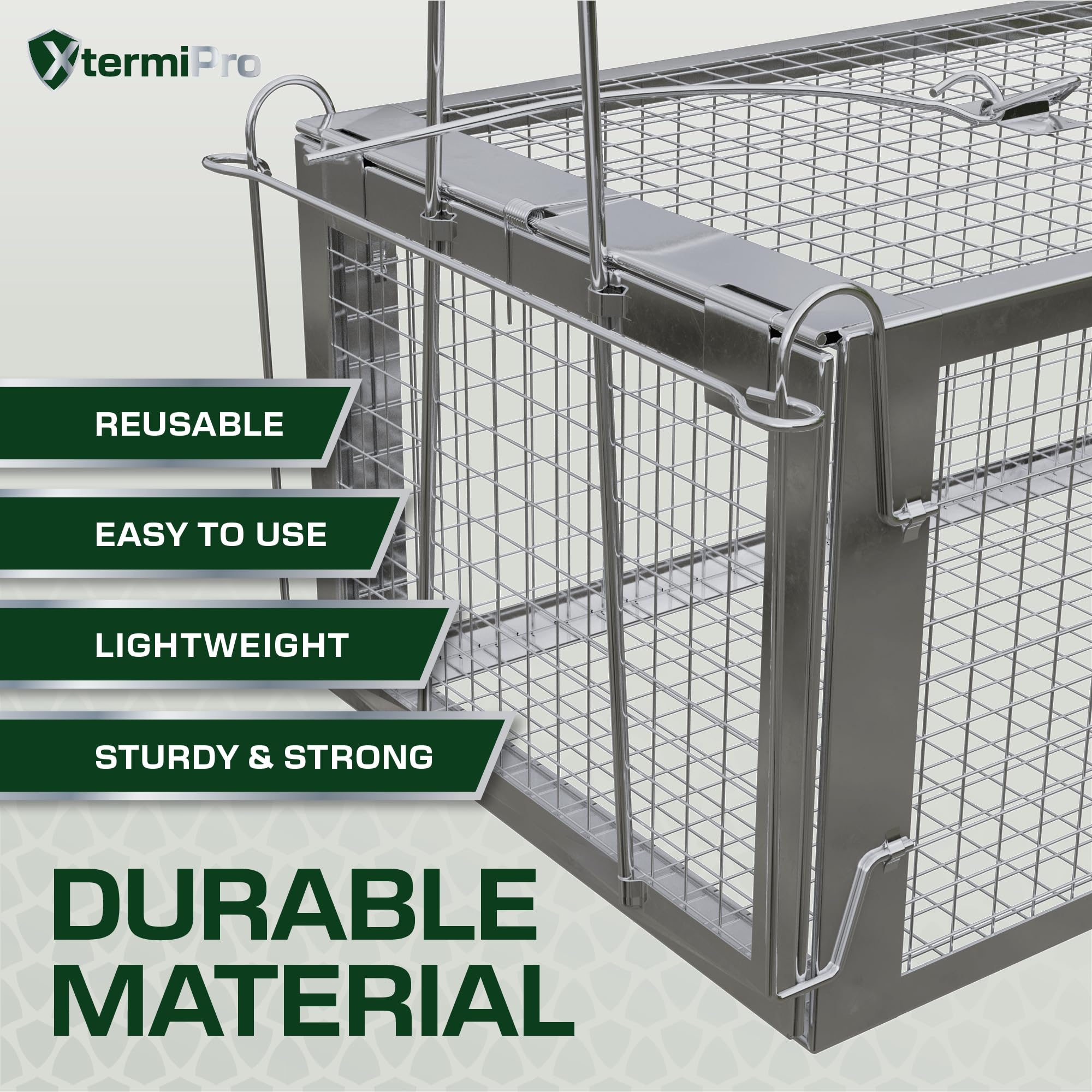 Live Animal Trap Cage - 12.5" x 6.5" x 5.5" Humane Rat Trap, Chipmunk Trap, Squirrel Trap, Rodent Trap - Catch and Release - Heavy Duty Reusable No Kill Live Trap for Small Critters - Indoor/Outdoor