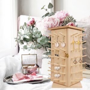 360° Fully Rotating Wooden Thread Holder，Embroidery Thread Organizer，Thread Rack for Sewing with 84 Spools，Thread Braiding Holder Storage for Quilting, Embroidery，Hair-braiding and Jewelry