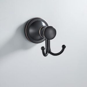 PEONYBATH Black Bathroom Robe Hooks, Towel Hooks Holder, Wall Mounted Bathroom Hardware Accessories,Oil Rubble Bronze