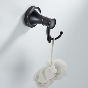 PEONYBATH Black Bathroom Robe Hooks, Towel Hooks Holder, Wall Mounted Bathroom Hardware Accessories,Oil Rubble Bronze